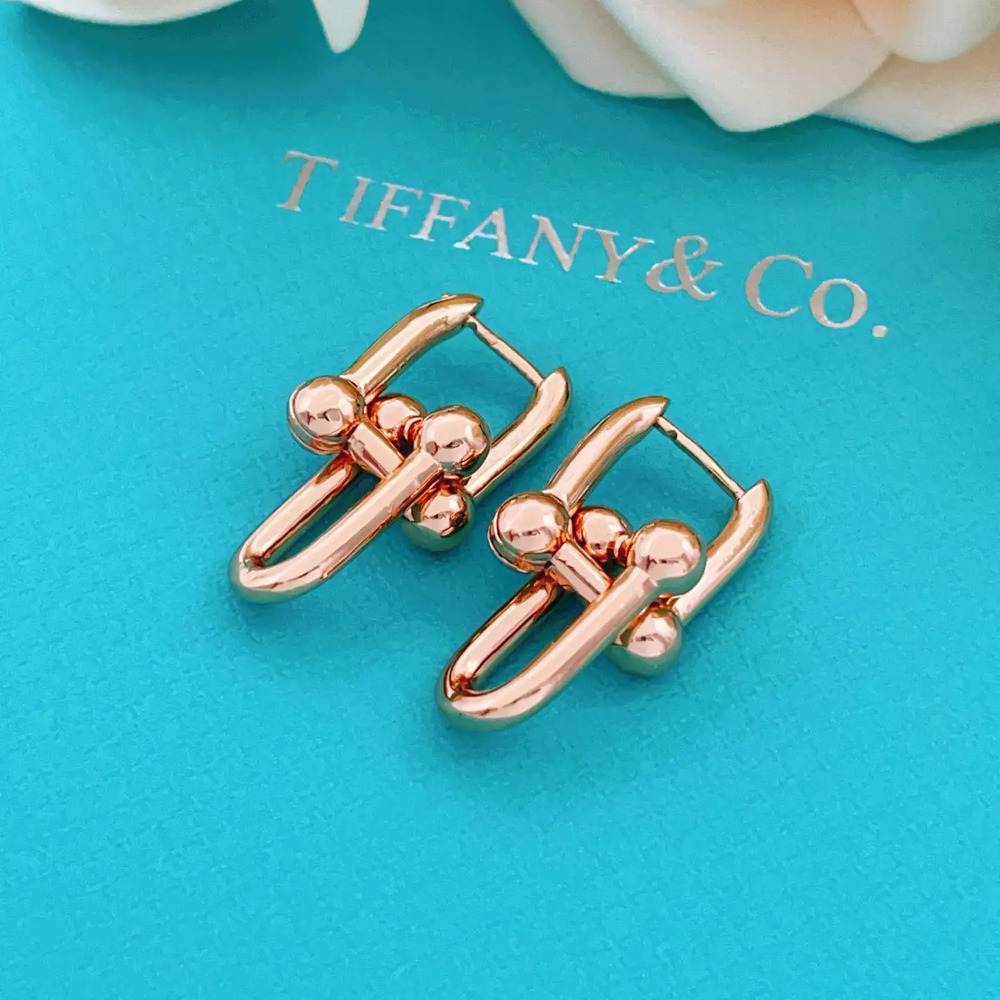 Tiffany & Co. Rose Gold Smooth Horseshoe Earrings